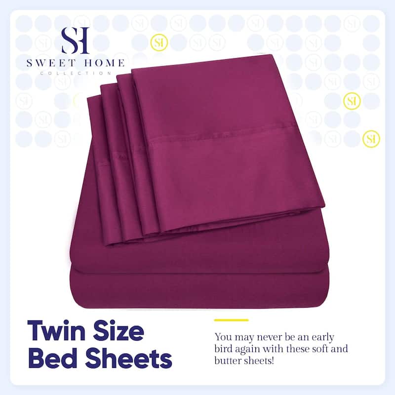 Sweet Home Collection 6 Piece Sheet Set, Deluxe Ultra Soft 1500 Series, Double Brushed Microfiber