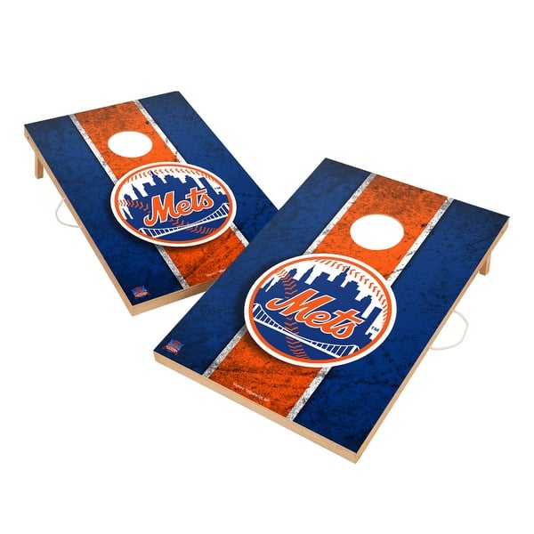 slide 2 of 5, Vintage New York Mets MLB Regulation 2x4 Cornhole Set Include Carry Case