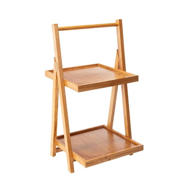 Shop Porthos Home Jenna Accent End Table Foldable Wooden Design 2 Tiers On Sale Overstock 31843377