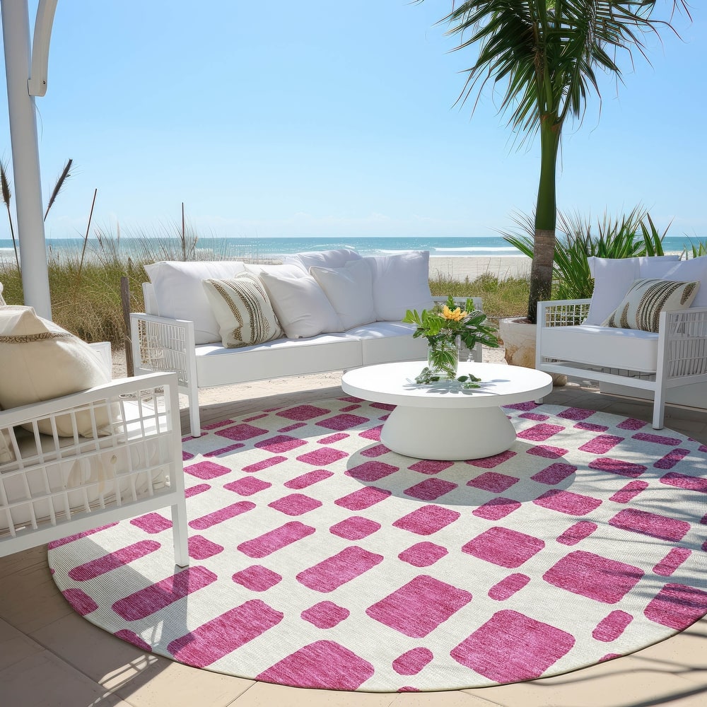 Machine Washable Indoor/ Outdoor Chantille Contemporary Geo Rug
