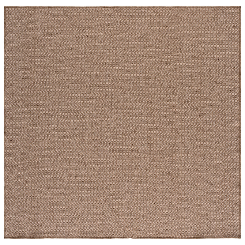 SAFAVIEH Sisal Performance Joselyne Washable Indoor/Outdoor Rug - Weather Resistant & Easy Cleaning - 6'7" Square - Natural/Ivory