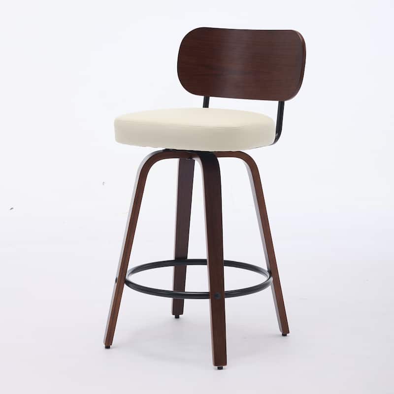 Upholstered Swivel Bar Stools Side Chairs Set of 2
