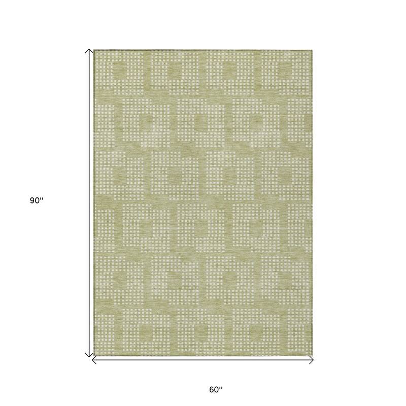 HomeRoots Geometric Transitional Rectangle Outdoor Rug