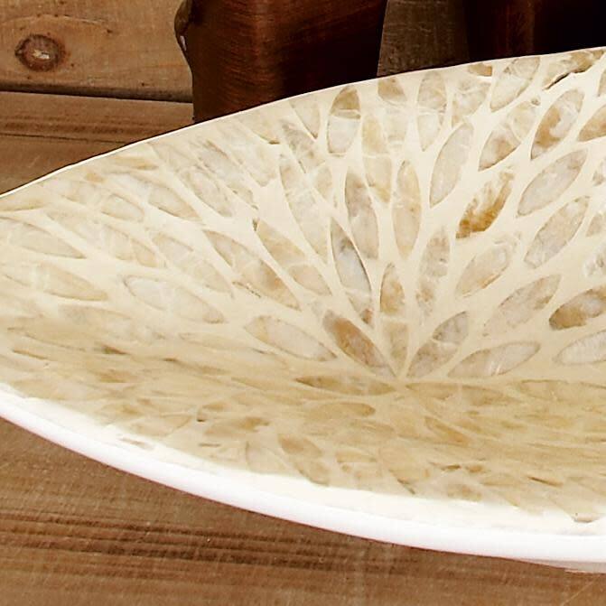 Mother of Pearl Shell Living Room Decor Tray - Gray or White - Roche River Decor