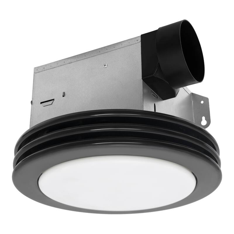 Akicon Bathroom Exhaust Fan with Light, 15W Dimmable 3CCT LED Light with Night Light - Matte Black