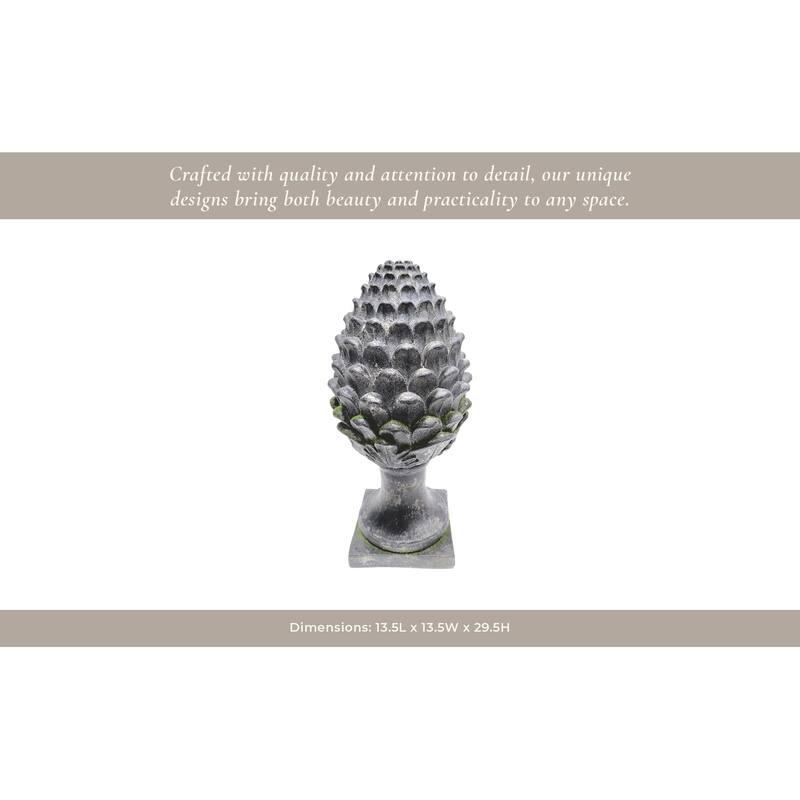 Polyresin Garden Statuary Rustic Artichoke With Moss - 30" Gray