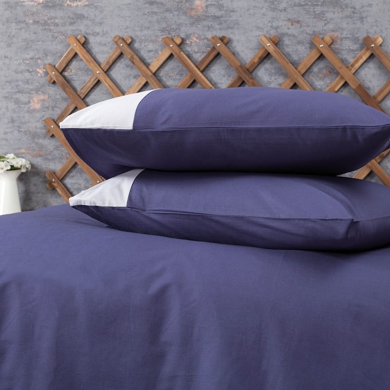 SUSSEXHOME Full Size Duvet Cover Set | Dark Blue, Hypoallergenic Set