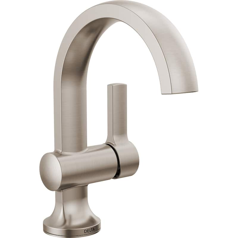 Delta 15855LF Albion 1.2 GPM Single Hole Bathroom Faucet with Push - SpotShield Brushed Nickel