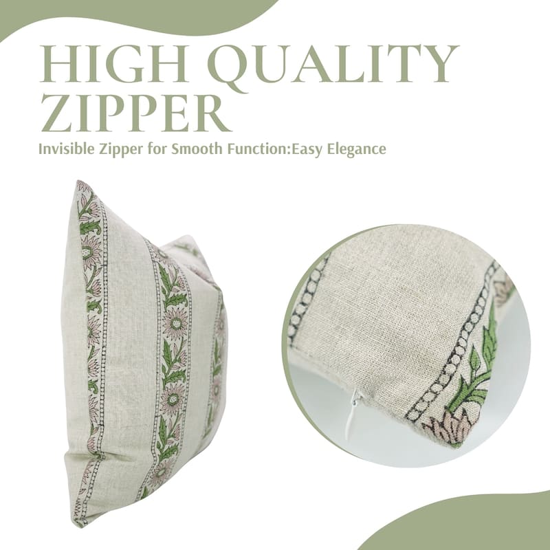 Fabdivine Home Farmhouse Accent Floral Decorative Pillow Cover for Gift