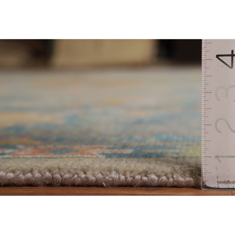 Transitional Oushak Area Rug Handmade Bedroom Wool Carpet - 9'1"x 12'0"