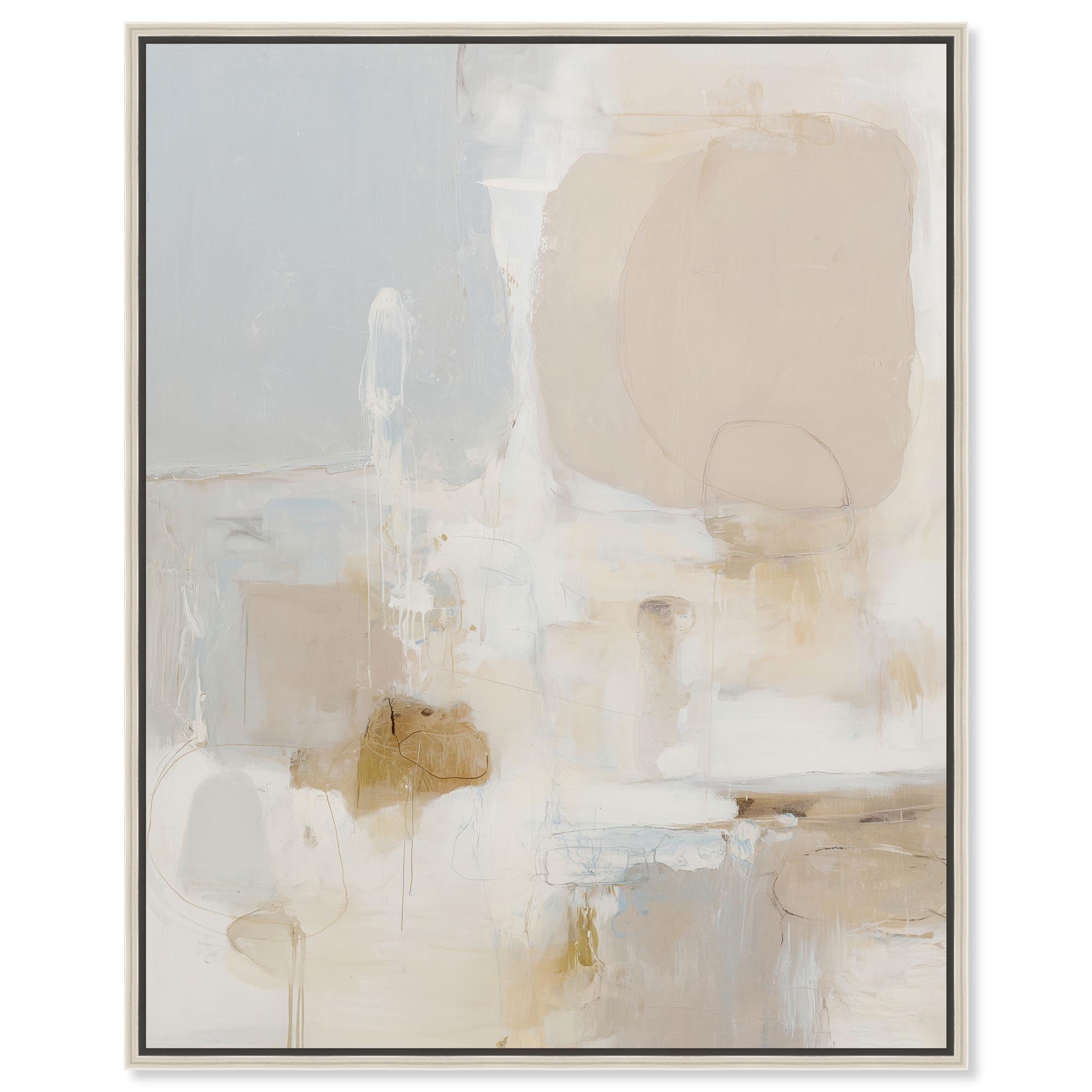 Lunar Haze II Neutral Wall Decor Framed Canvas Print by Art Remedy