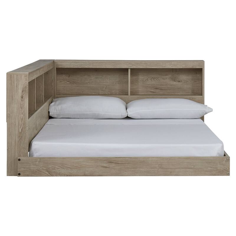 Oliah Natural Bookcase Storage Bed