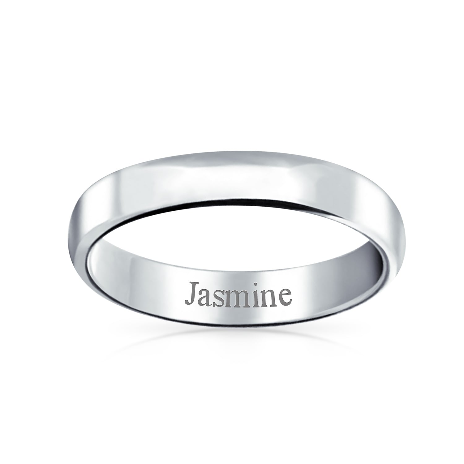 Plain Simple 925 Sterling Silver Dome Couples Wedding Band Ring 4MM Plain Simple 925 Sterling Silver Dome Couples Wedding Band Ring 4MM