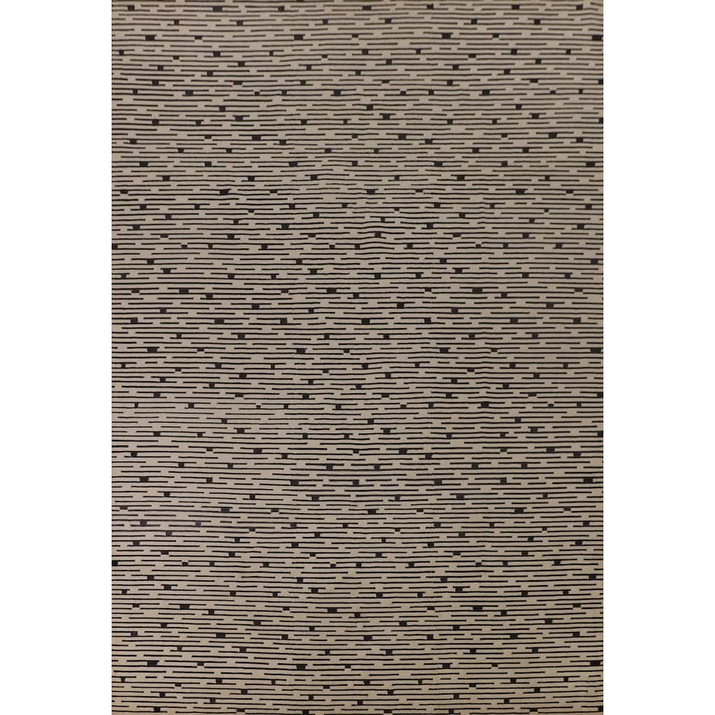 All-Over Striped Nepalese Indian Area Rug Handmade Wool Carpet - 8'11" x 11'10"