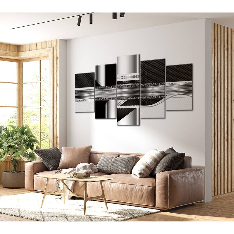 Glam Canvas Wall Art - Silver Cut - 5 Pieces
