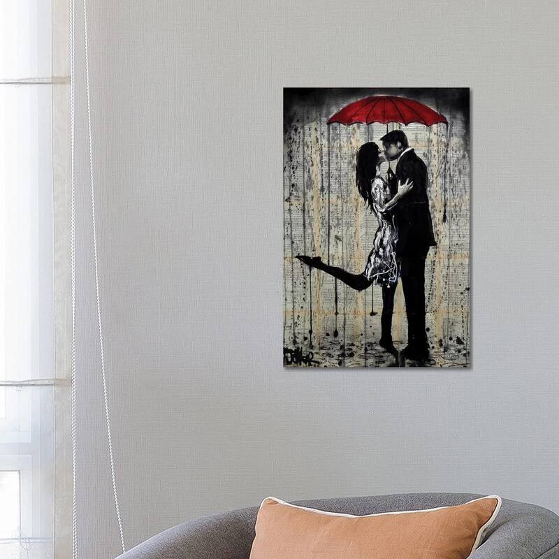 iCanvas "Rainy Hearts" by Loui Jover Canvas Print - 26x18x1.5