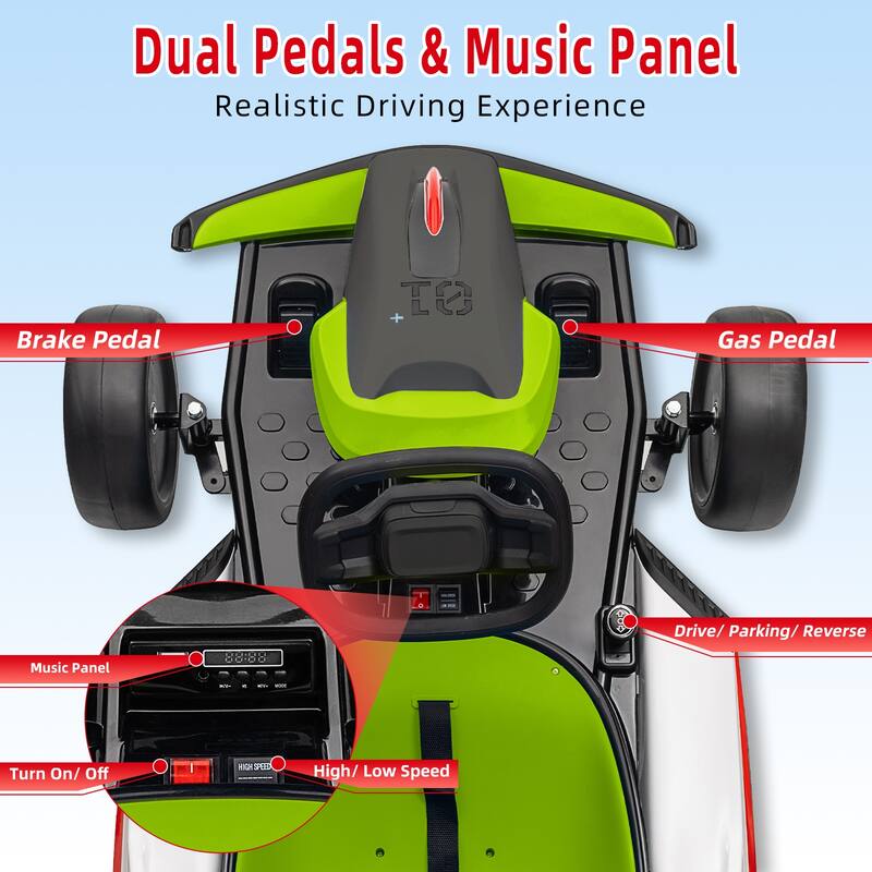 24V Electric Drift Go Kart for Kids 6-12 Best Gift, Green