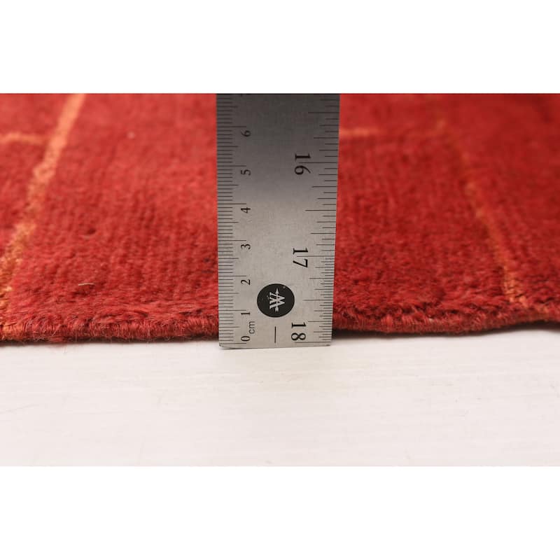 ECARPETGALLERY Hand-knotted Opulence Red Viscose, Wool Rug - 8'0 x 8'0