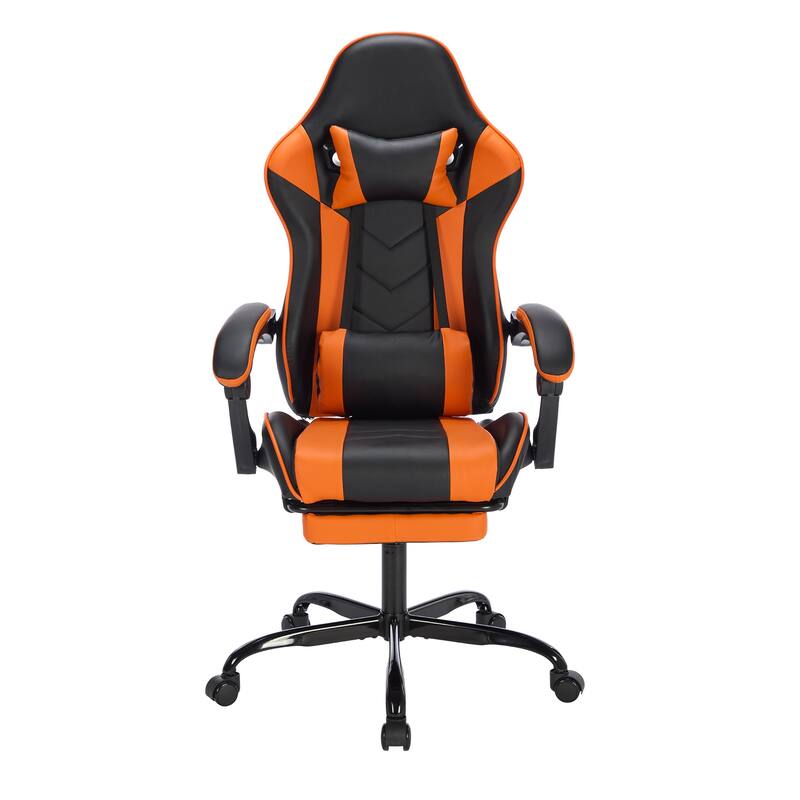 Gaming Chair with Footrest, Ergonomic Chair with Headrest and Lumbar Support, Breathable Material Height Adjustable