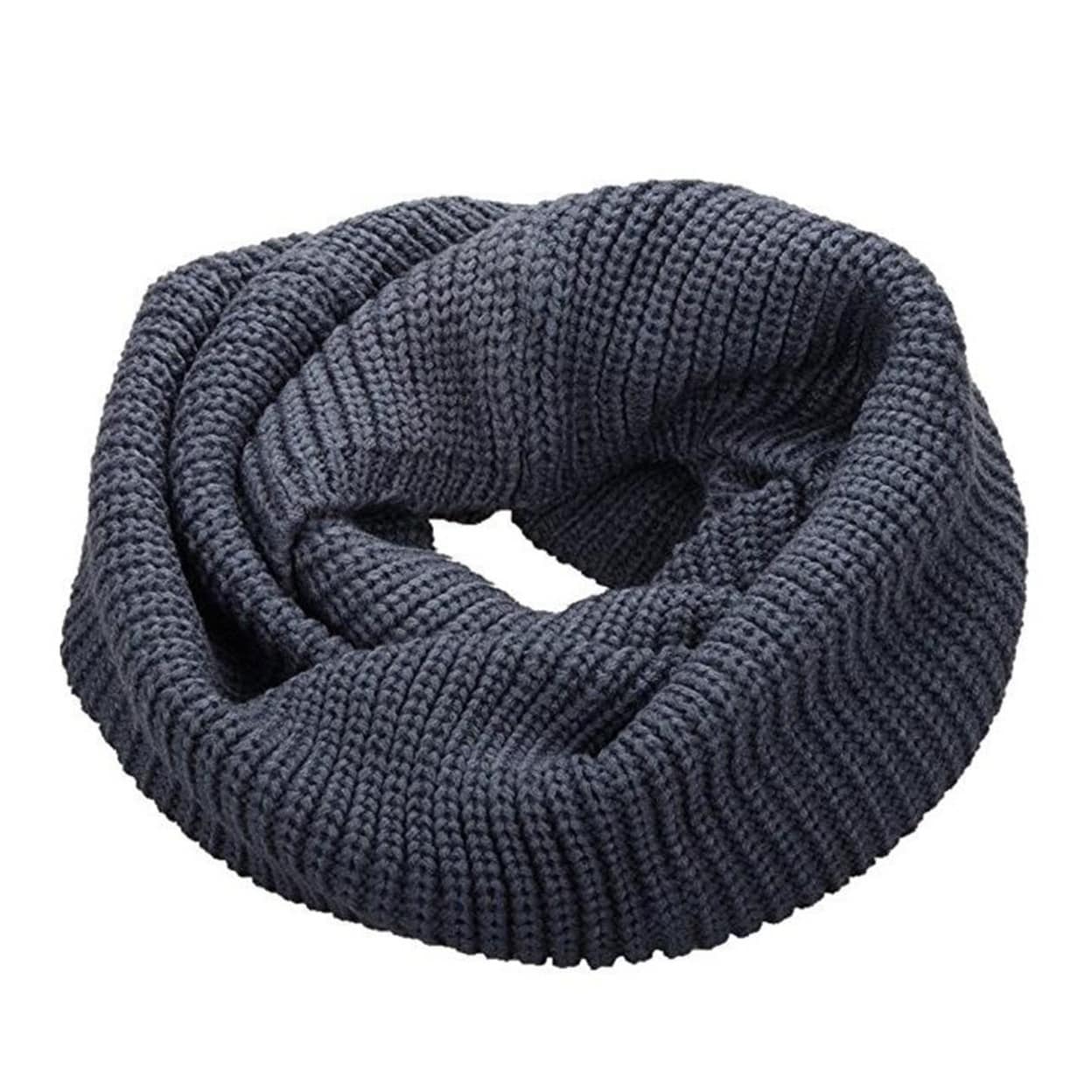 Women Men Winter Chunky Knitted Infinity Scarf