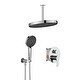 preview thumbnail 13 of 26, 12 inch Wall-Mounted Round Shower System with Rough-in Valve and Handheld Shower Chrome