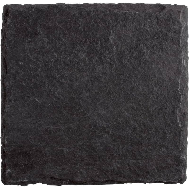 4 Pack Natural Gray Slate Coasters with Protective Backing Elegant, Heat Tolerant, Easily Wipes Clean