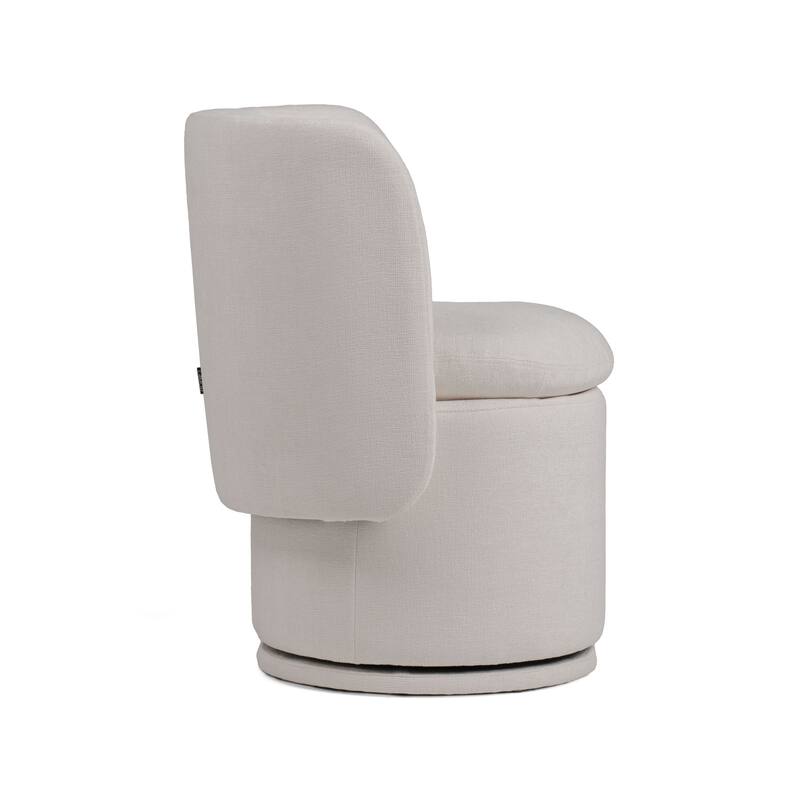 Divani Casa Norris Modern Ivory Fabric Swivel Dining Chair