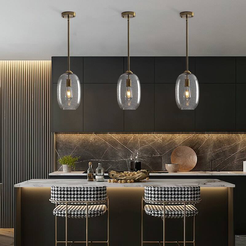1-Light Seeded Glass Pendant Light