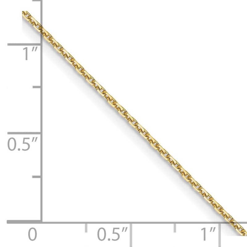 Curata 10k Yellow Gold 1.05mm Diamond Cut Cable Chain Necklace (Lobster)