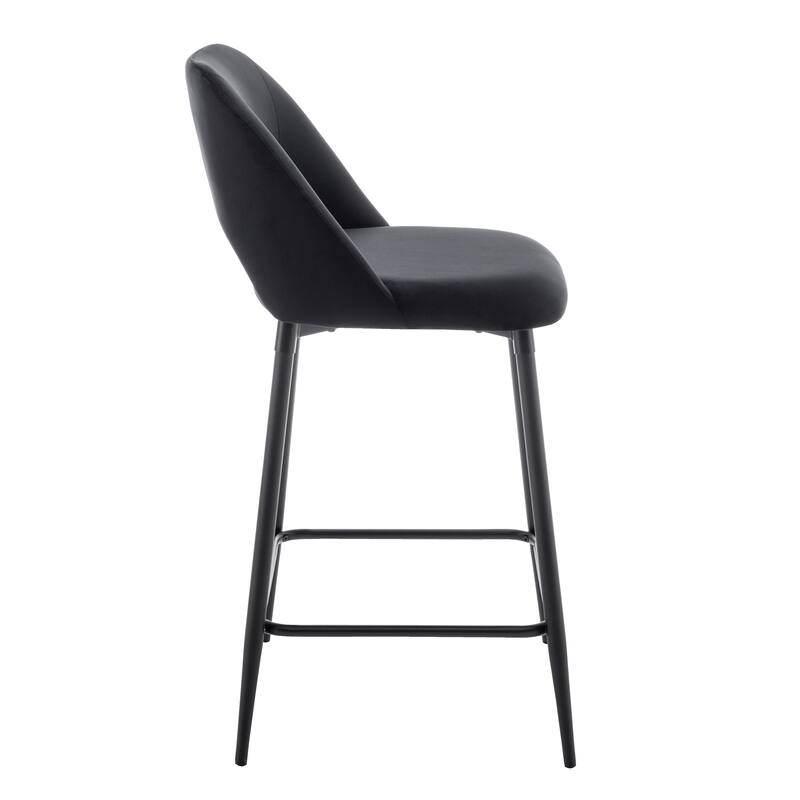Porthos Home Aria Velvet Counter Stools with Steel Legs, Set of 2