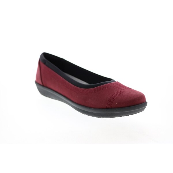 Clarks Ayla Low Burgundy Womens Ballet Flats - Overstock - 34270188