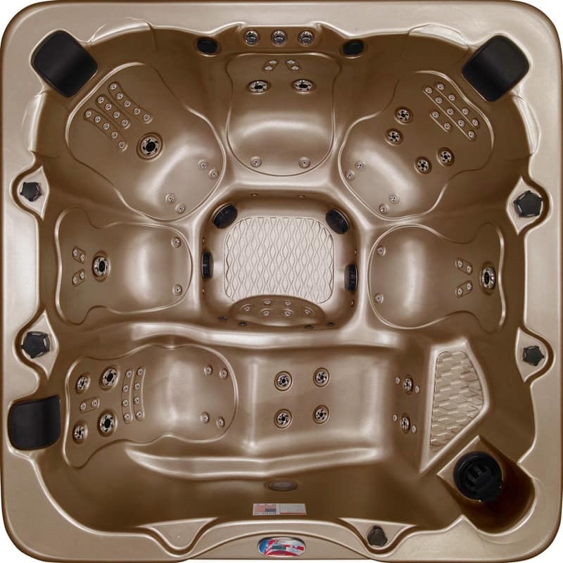 American Spas 6-Person 100-Jet Premium Acrylic Lounger Spa Standard Hot Tub with Sound System and LED Waterfall