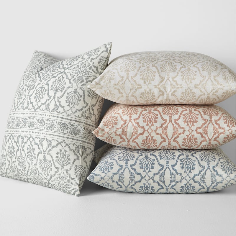 Elegant Patterns Cotton Decor Throw Pillow in Antique Floral