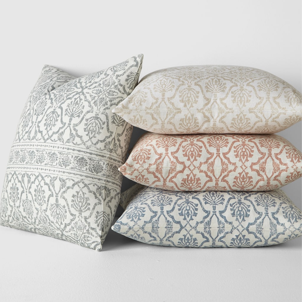 Elegant Patterns Cotton Decor Throw Pillow in Antique Floral