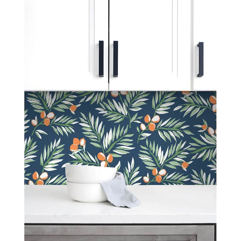 NextWall Citrus Branch Peel and Stick Removable Wallpaper - 20.5 in. W x 18 ft. L