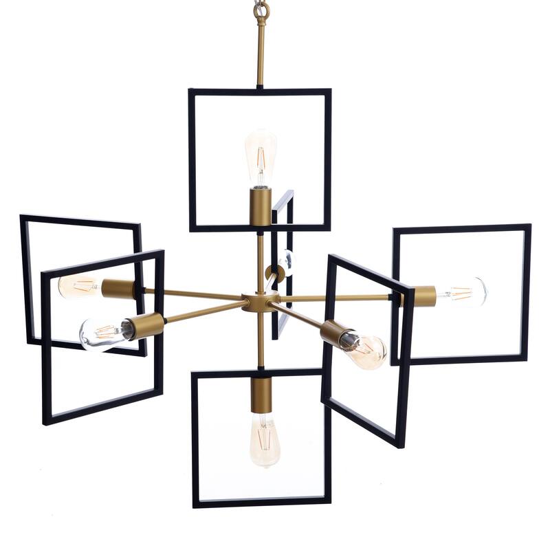 Harp & Finial Mila 7-light Painted Gold and Black Chandelier