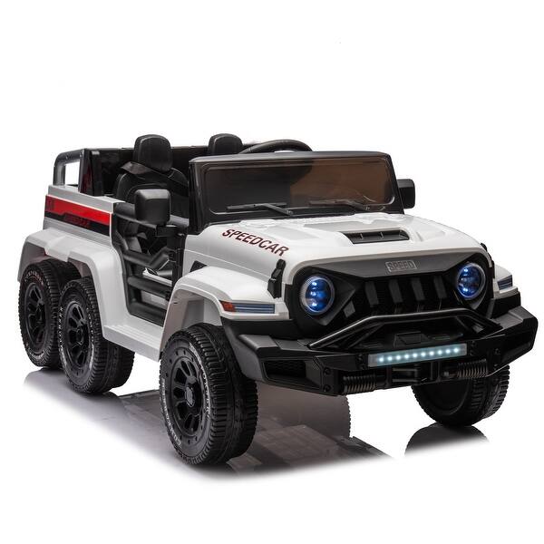 slide 2 of 60, Powerful 4WD 24V Kids Ride-On with Rocking Mode, Parental Control, LED Lights White
