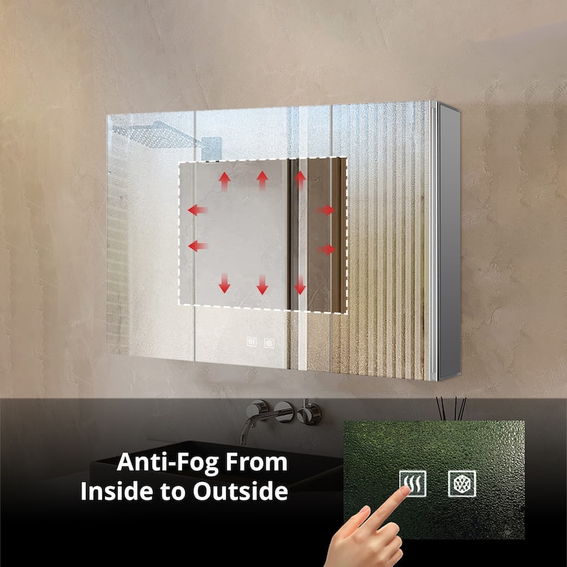 Corsica Surface-Mount LED Mirror Medicine Cabinet with Defogger