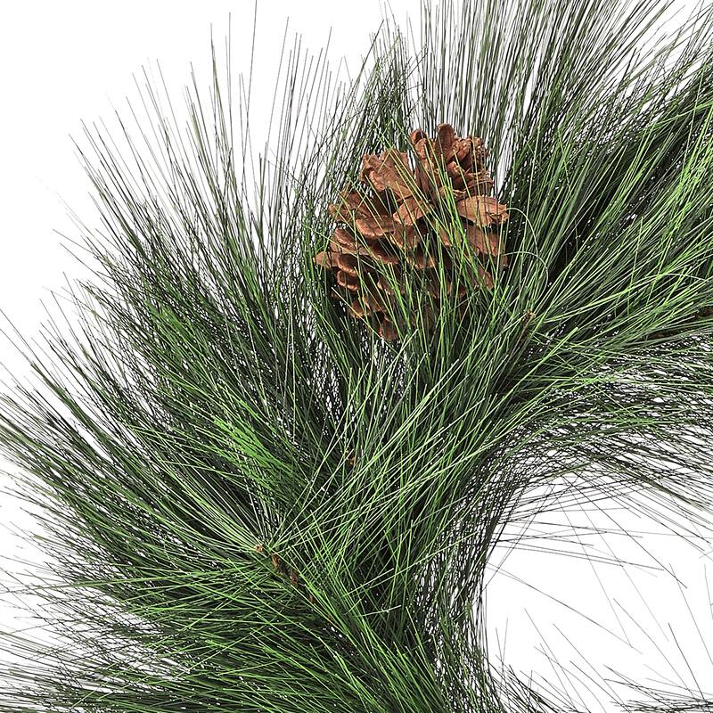 24" Horsetail Pine Wreath With Pinecones