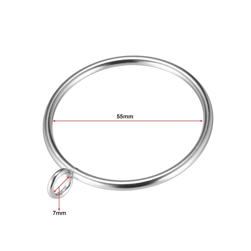 Curtain Rings Metal Drapery Ring for Curtain Rods 24 Pcs - Silver Tone - 2.2 Inch
