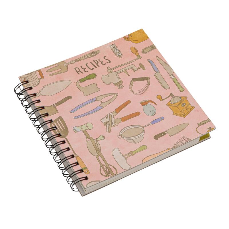 Spiral Bound Paper Recipe Journal with Patterns