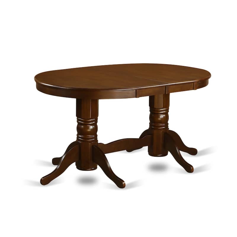 East West Furniture 7 Piece Dining Table Set- an Oval Wooden Table and 6 Wooden Chairs, Espresso(Seat Type Options)