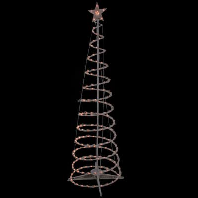6' Clear Lighted Spiral Cone Tree Outdoor Christmas Decoration