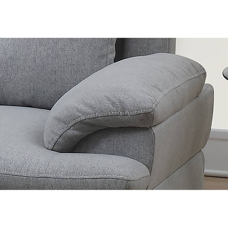 Bobkona Zane Linen 3-piece Sectional Set with Cocktail Ottoman