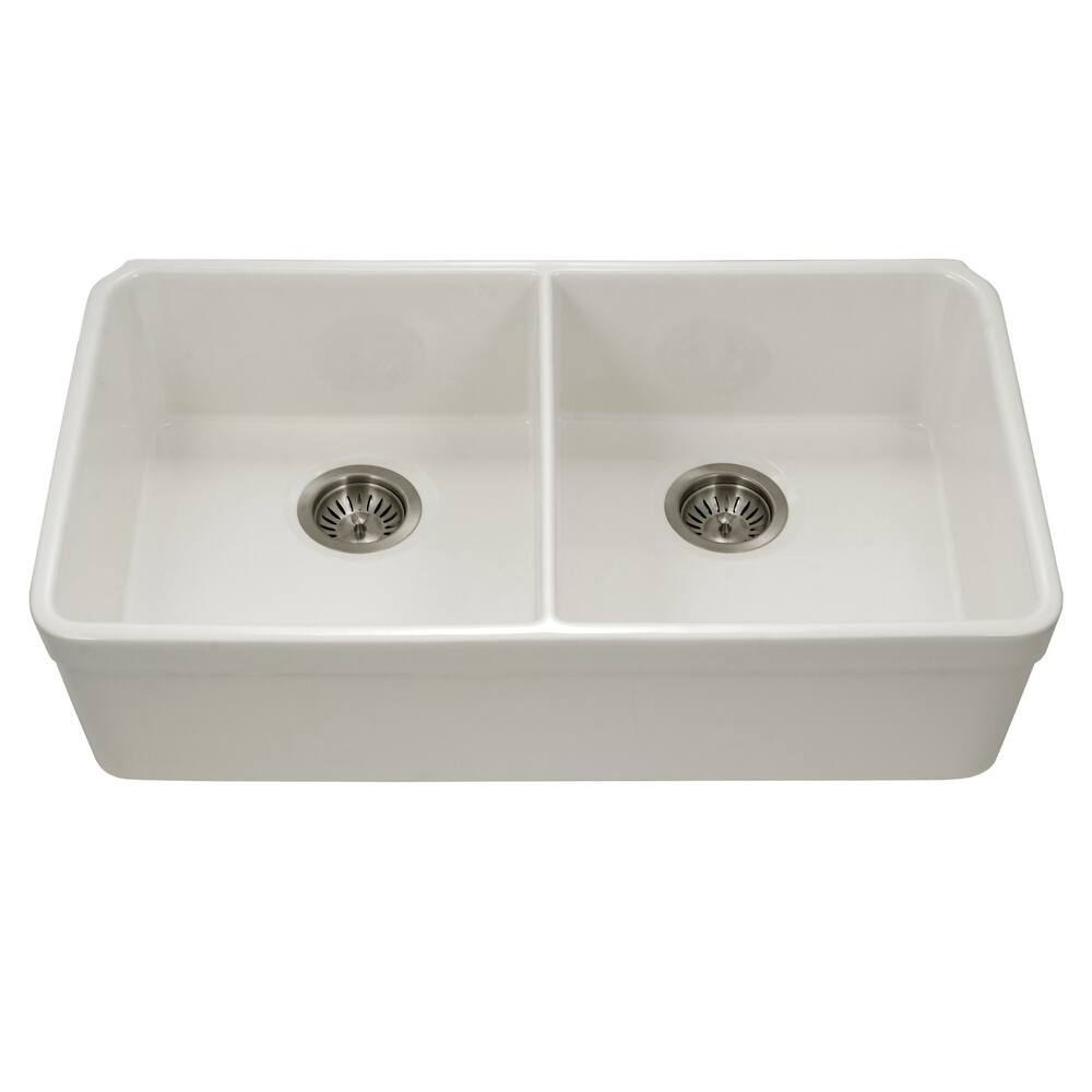 Houzer Platus 32-3/16" Undermount Double Basin Fireclay Kitchen Sink