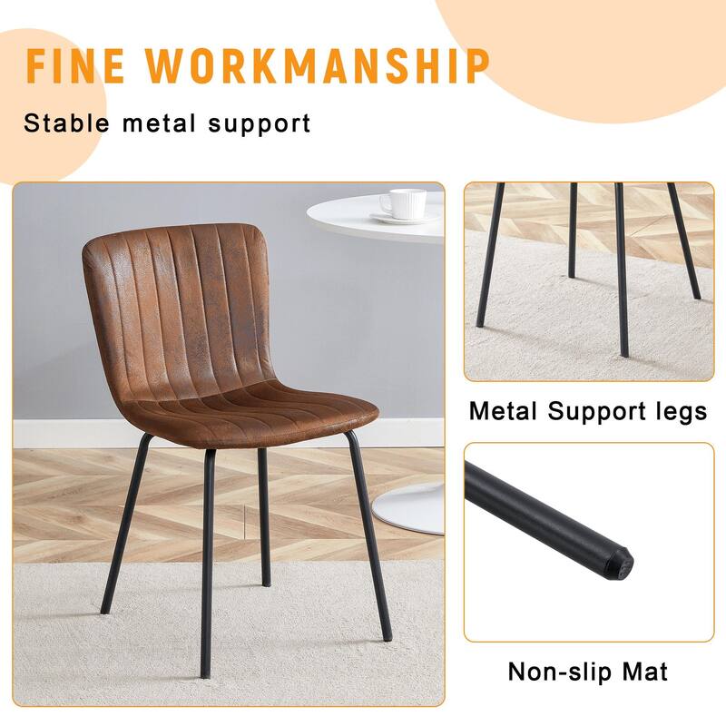 Set of 4 Minimalist Dining Chairs – Premium Black Metal Leg Design for Modern Interiors, Versatile Style Adaptability