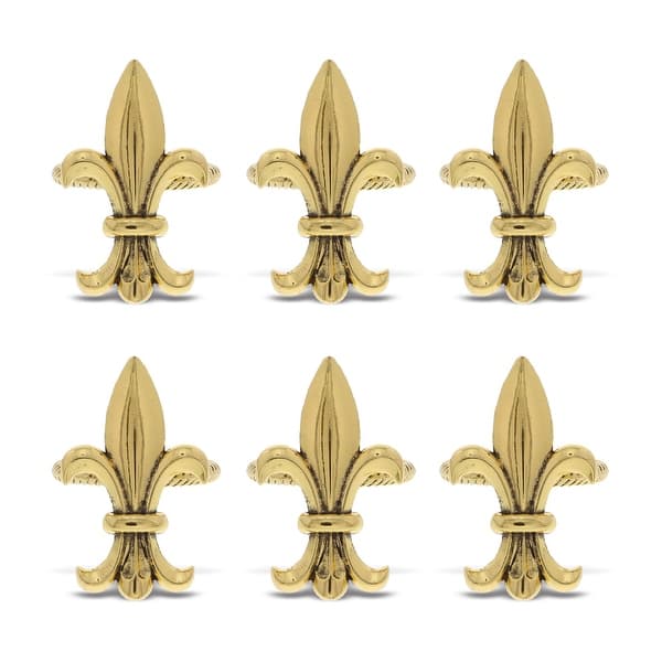 KitchaBon Fleur De Lis Gold Napkin Rings for Table Decor - Set of 6 - 2.15 x 1.3 x 1.65 inches