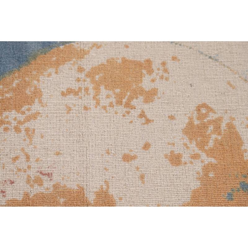 Nature Print Abstract Modern Area Rug Handmade Wool Carpet - 5'3" x 7'7"