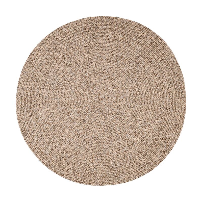 Rhody Rug Sandi Indoor/Outdoor Braided Rug - 6 ft x 6 ft - Oatmeal
