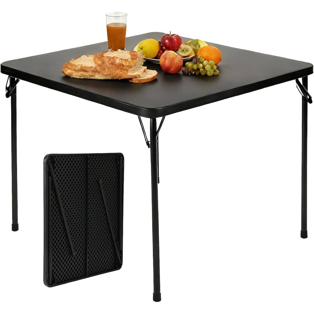 HOMYLIN 34" Square Folding Table with Sturdy Frame for Indoor/Outdoor